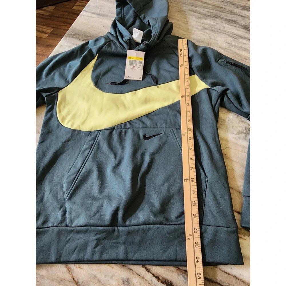 NWT Nike Therma-FIT Training Hoodie Mens Small Teal Volt Big Swoosh NEW